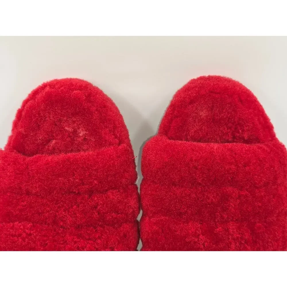 UGG Australia Fluffy Yeah Women's Slide Sandal, Size US 10 - Red